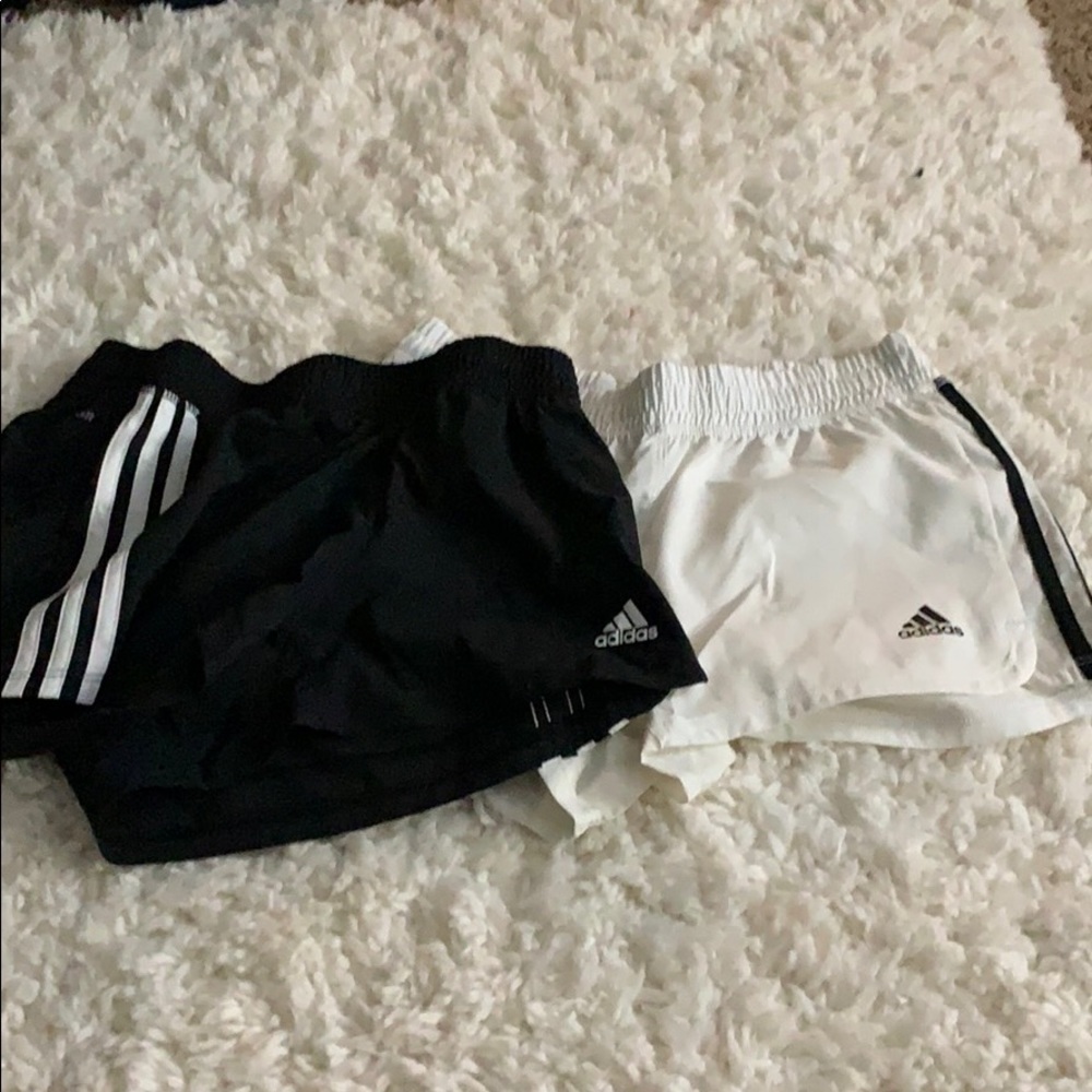 Black or white adidas shorts